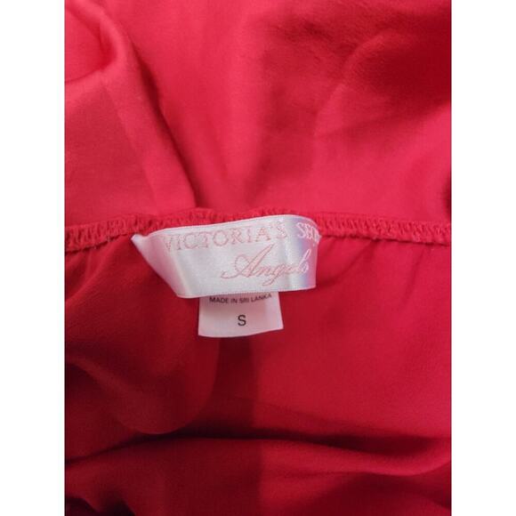Victorias Secret Angels RED Babydoll Mini Dress S Bow Lace Trim Milkmaid Fairy - Picture 10 of 11